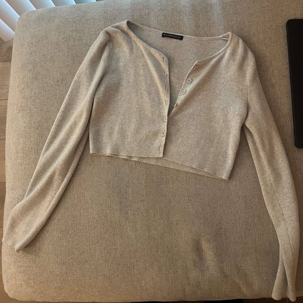 Cropped Gray Brandy Melville Sweater